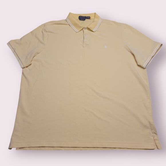 Polo Ralph Lauren Men’s XXL Yellow Stretch Mesh Polo Shirt Classic Fit NWOT - Picture 3 of 10